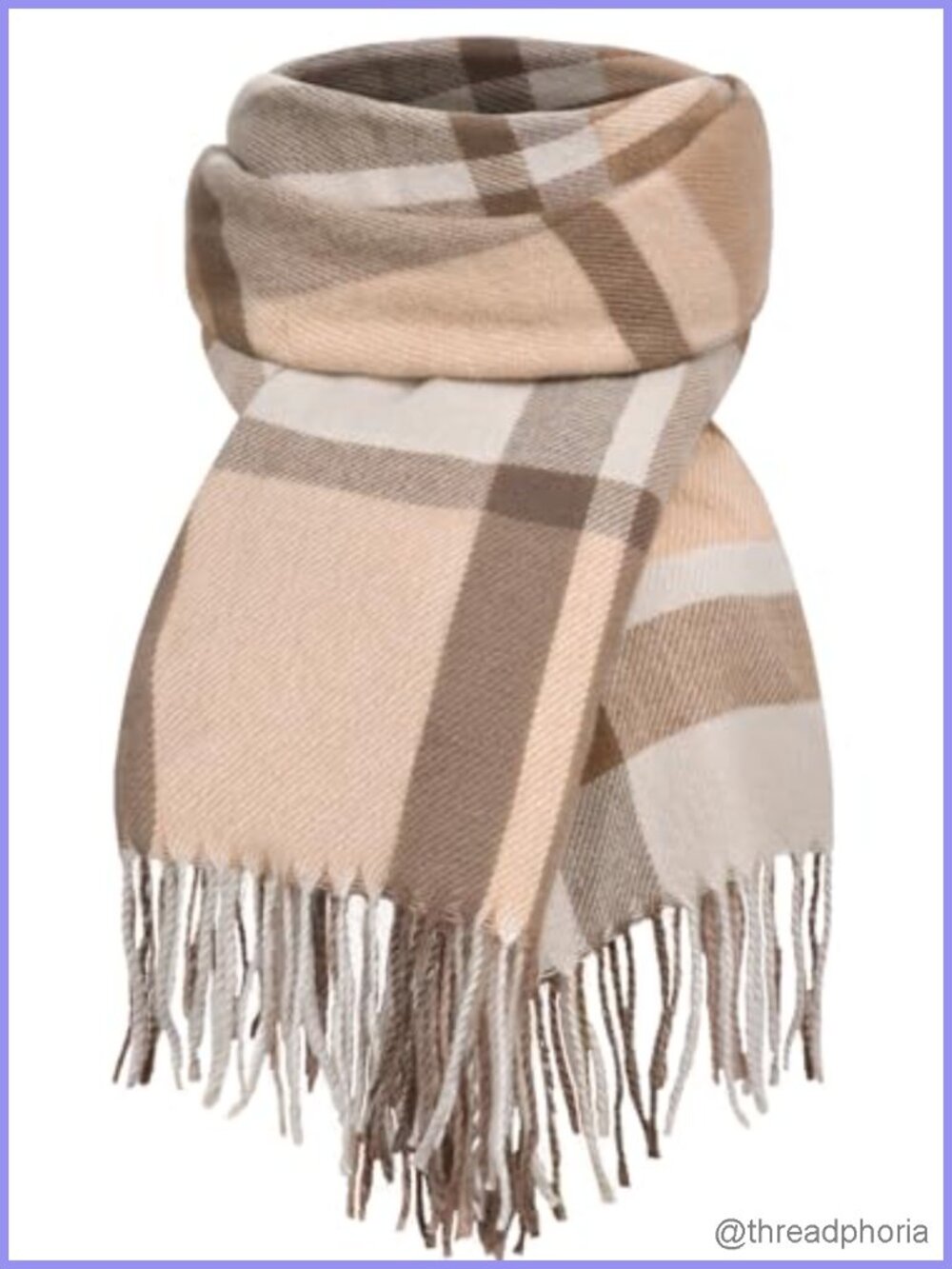 Plaid Blanket Scarf Shawl Wrap Tassel Cashmere Feel Winter